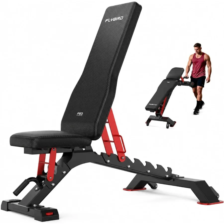 WB7 Weight Bench, 1300LBS Commercial Adjustable Weight Bench, Workout Bench for Home Gym, Flat Incline Bench Press Heavy Duty B