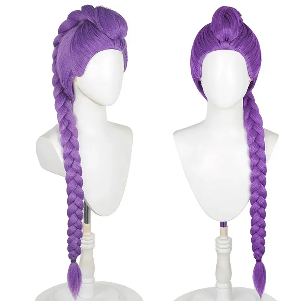 Comic con women adult Ruumii cosplay wig role play purple cos hair with briaid ponytail costumes