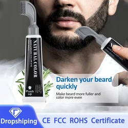 3 Minutes Black Beard Dye Cream With Comb 80ml Rosemary Natural Black Beard Dye Shampoo Pure Plant-Based Instant Hair Dye Cream