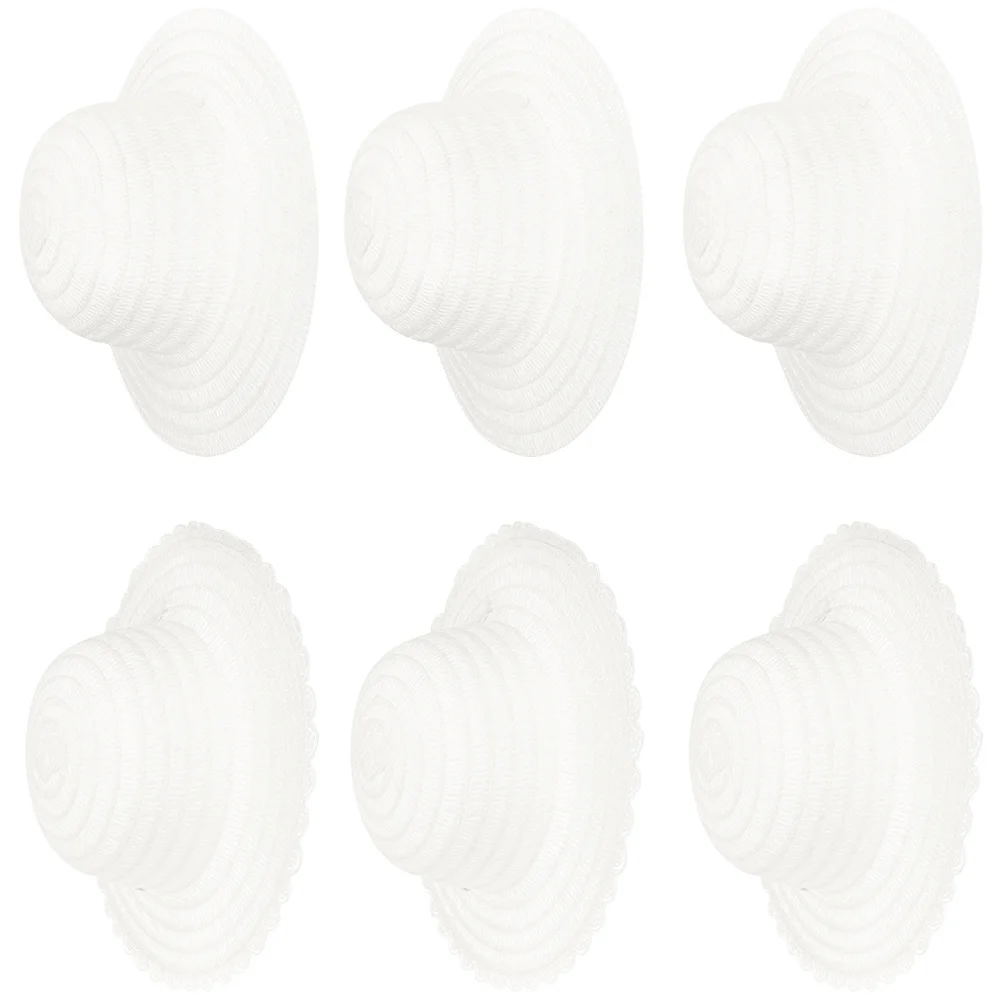 

6pcs Diy Unfinished Straw Hats Painting Graffiti Blank Woven Hat Craft Set Dancing Party Accessory Creative Art Supply