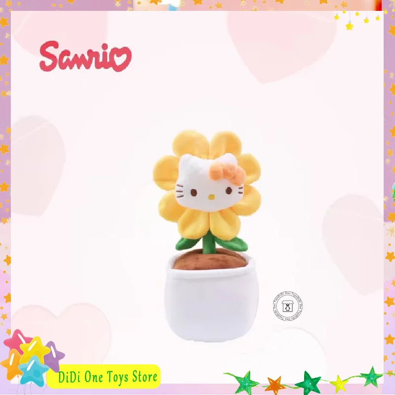 New Sanrio Hello Kitty Kawaii  Potted Plant Ornament Doll Sunflower Flower Ornament Birthday Gift Christmas Present Girls