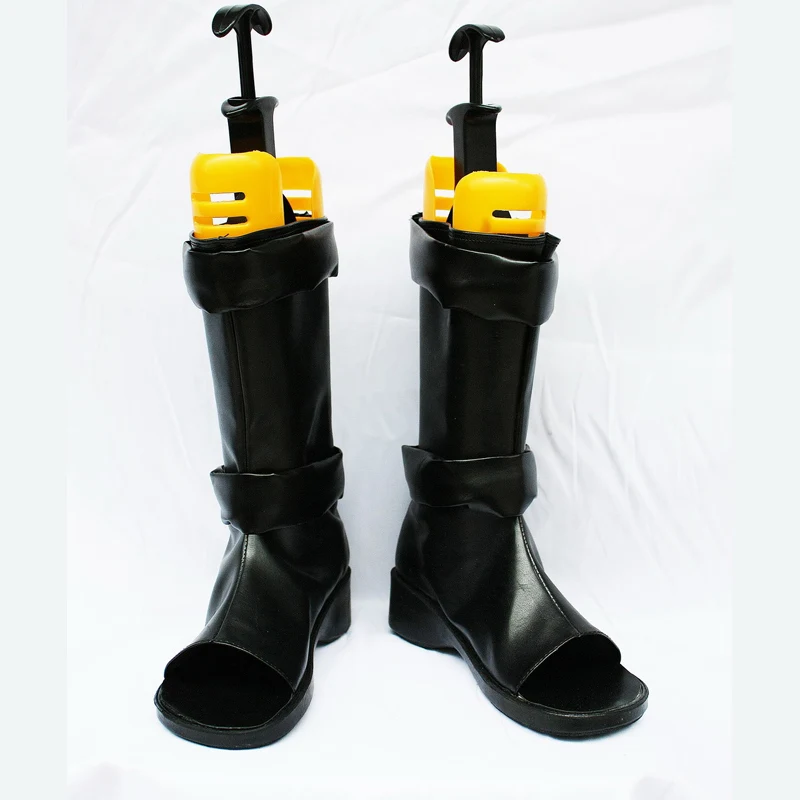 

JP Anime Yamanaka Sai Cosplay Costume Black Handmade Faux Leather Shoes