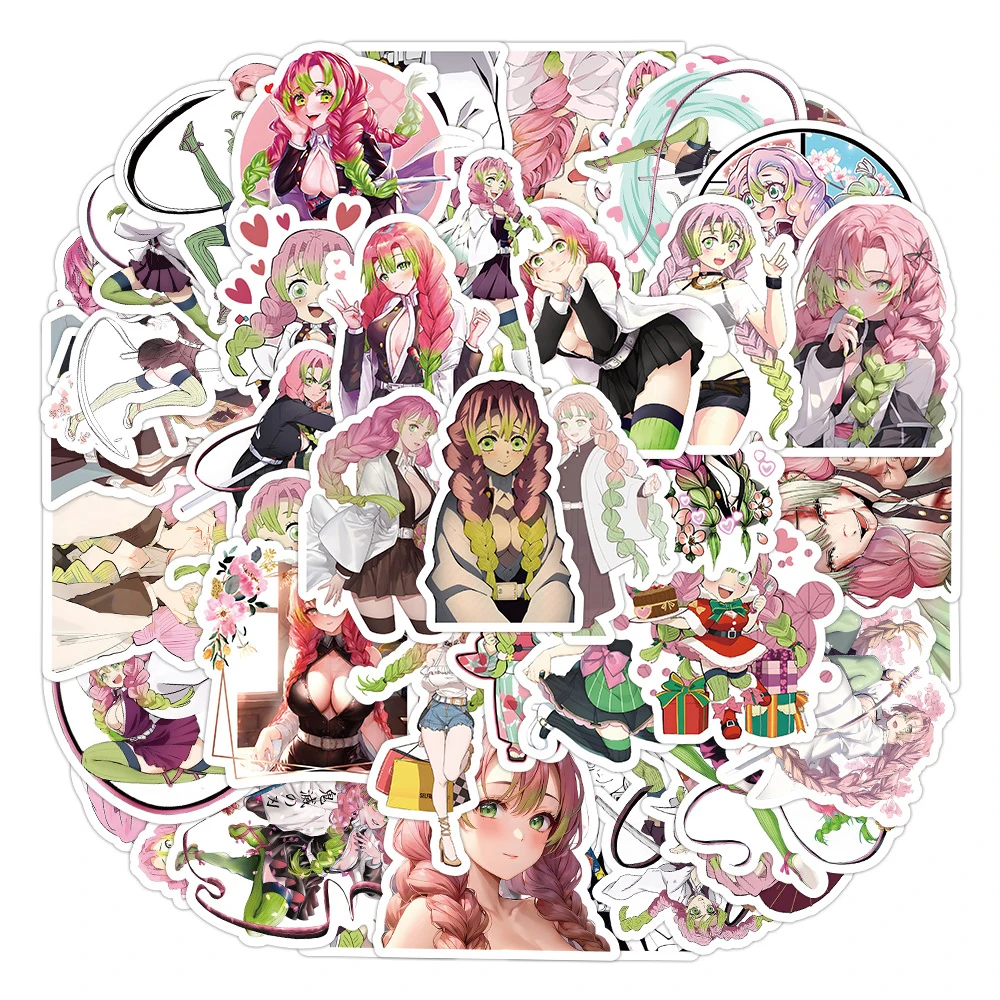 

10/30/50pcs Kanroji Mitsuri Demon Slayer Anime Stickers Kawaii Girl Decals for Notebook Laptop Phone Cartoon Vinyl Sticker Gifts