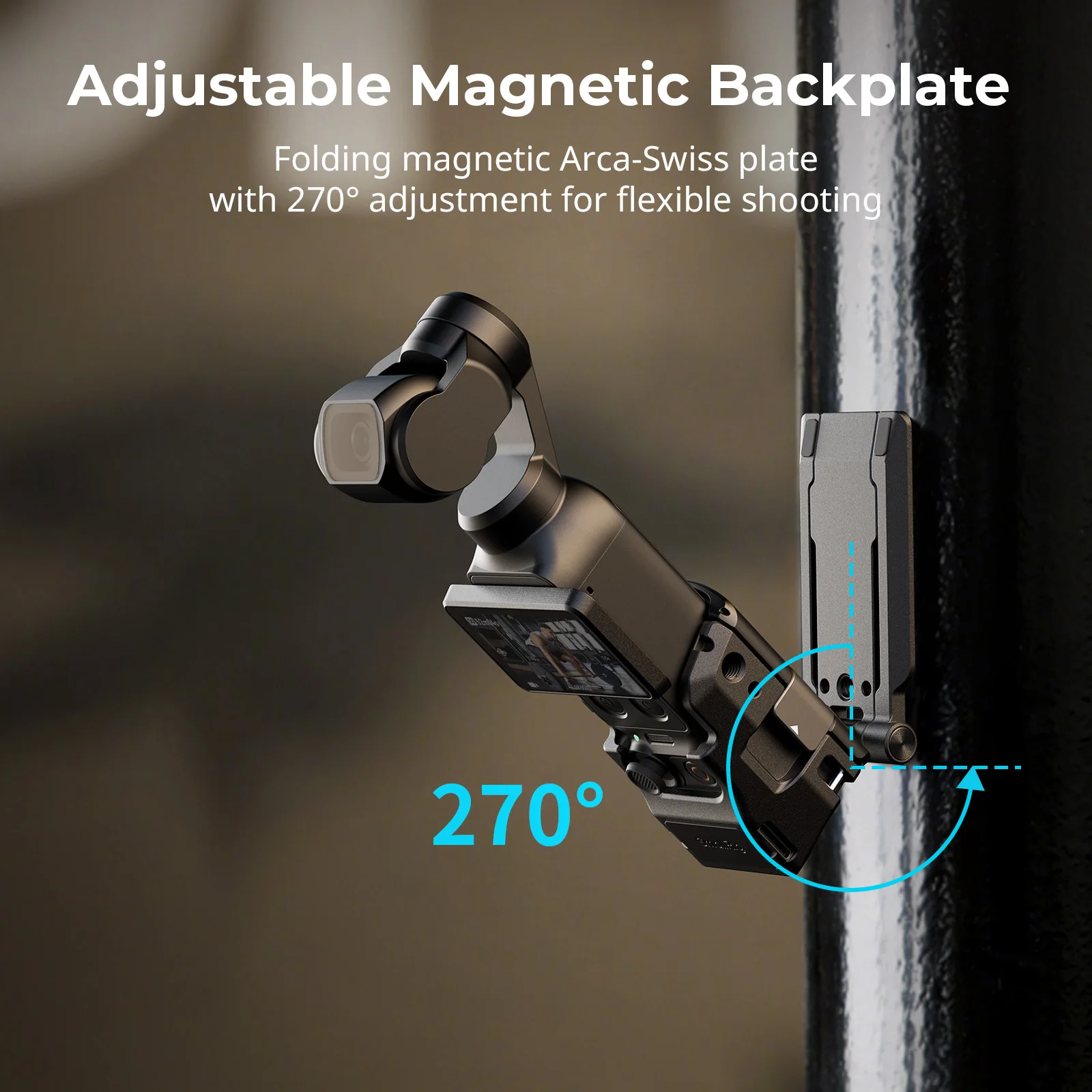 Wielofunkcyjna klatka SmallRig z magnetycznym mocowaniem do DJI Osmo Pocket 4, kompatybilna z uchwytem biurkowym Arca-Swiss 6003 — zdjęcie produktu 4