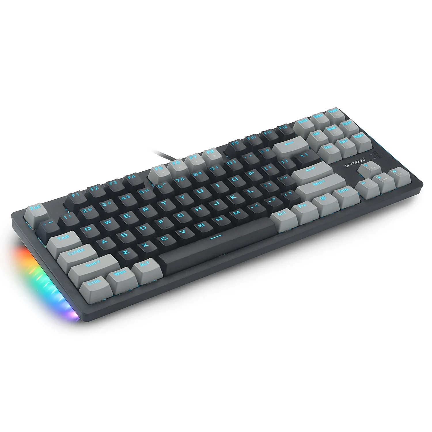 K620 teclado de jogo mecânico led retroiluminado com interruptores azuis rgb lado-iluminado tenkeyless 87 teclas anti-ghosting para mac pc rosa