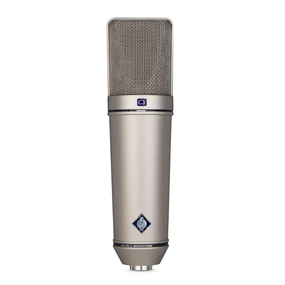 U287ai Professional 48V Condenser Microphone 34mm Large Diaphragm for  Recording Podcasting with Portable Speaker