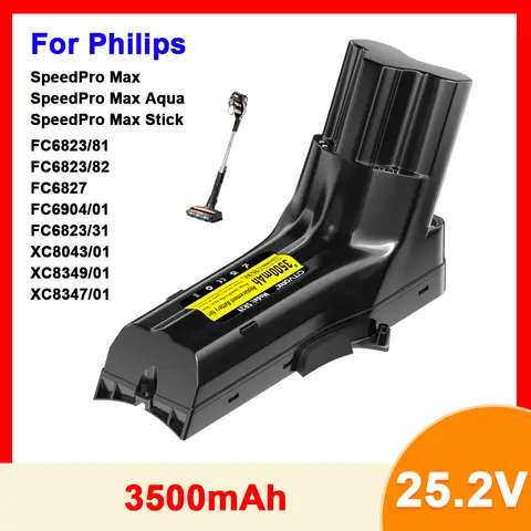25.2V Li-polymer Replacement Battery For Philips SpeedPro Max/Max Aqua/Max Stick Vacuum Cleaner FC6822 XC8049/01 XC8045/01