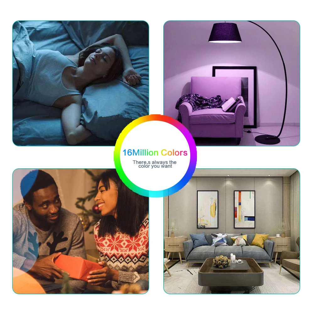 15W High Power Tuya WiFi Smart LED Light Bulb E27 B22 RGB CCT Dimmable Lamp Smart Life App Control Works with Alexa Google Home