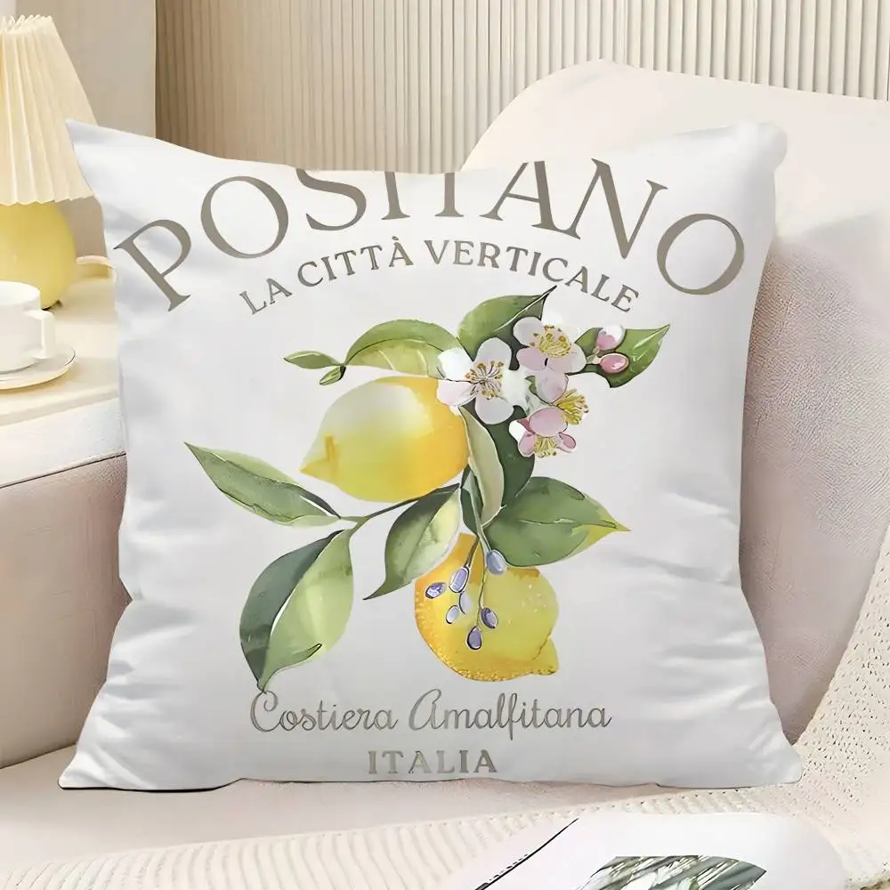 Vintage Lemon Throw Pillow Cover Neutral Decor Cushion Cover Soft Sofa Couch Bed Home Decor Pillow Case