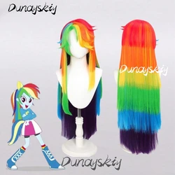Rainbow Dash Cosplay Pony RD Cosplay Prop Colorful Long Wig Red Orange Yellow Green Blue Purple 90cm Customized
