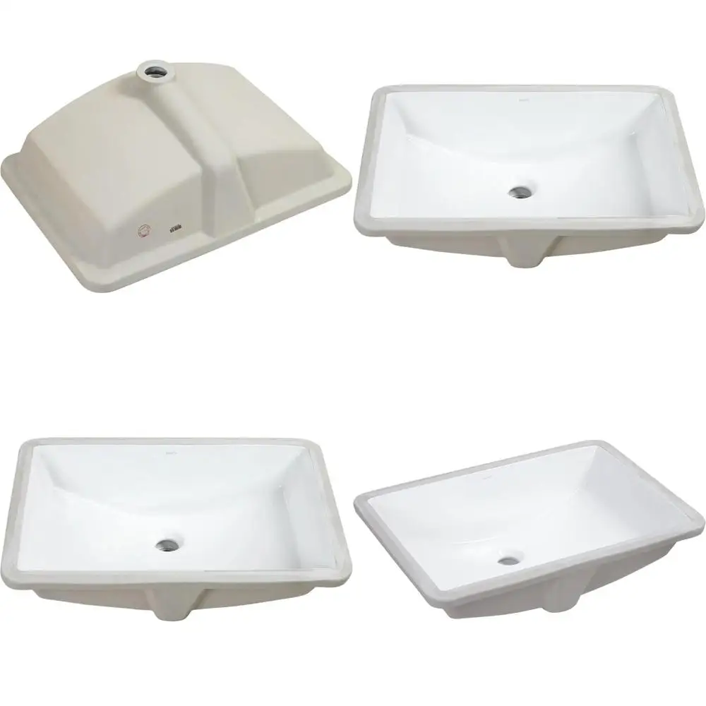 

White 23 x 14 Undermount Porcelain Bathroom Vanity Sink with Overflow - RVB0723