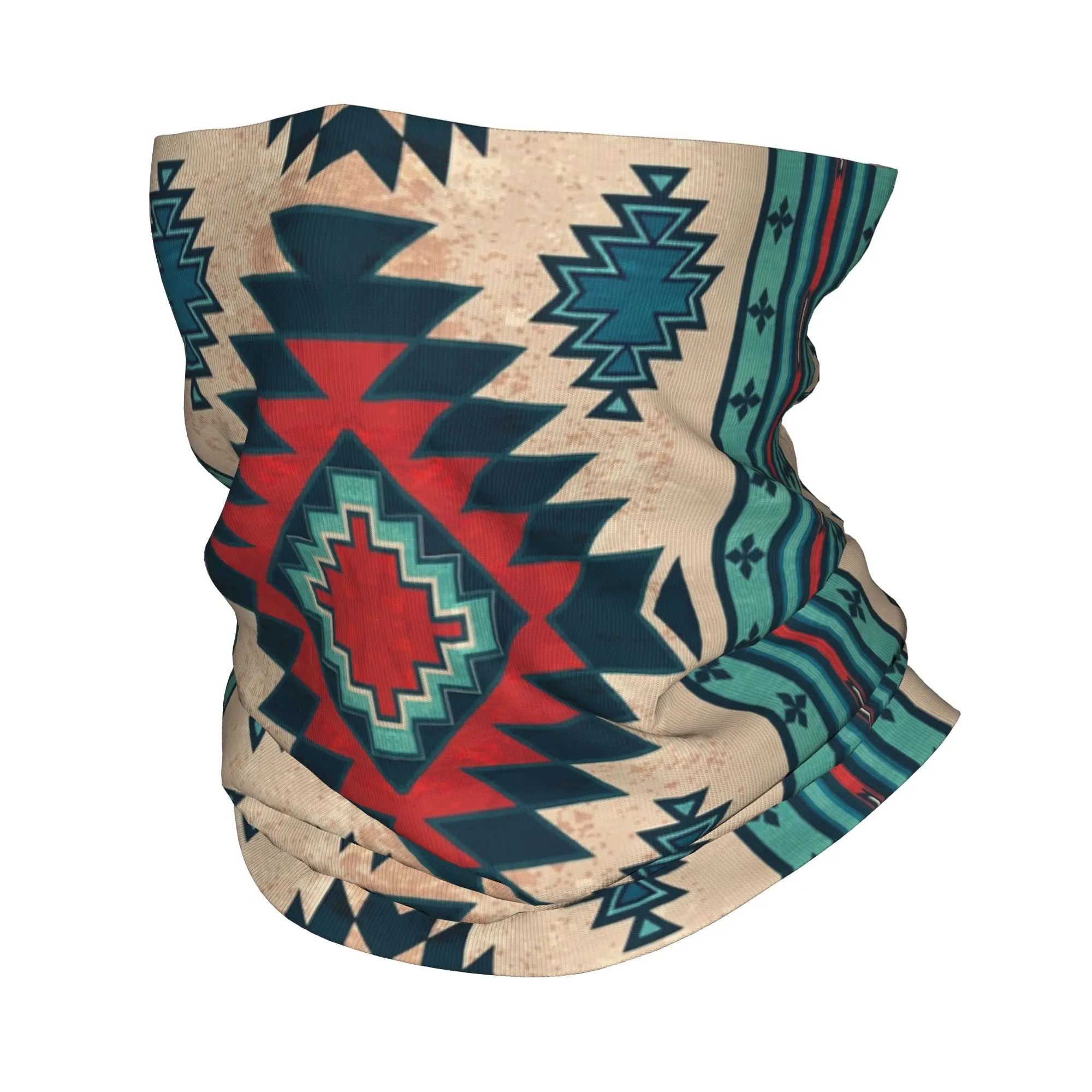 Native Southwest Navajo Mexican Ethnic Aztec Geometric Winter Headband Neck Warmer Hiking Cycling Tube Scarf Face Bandana Gaiter