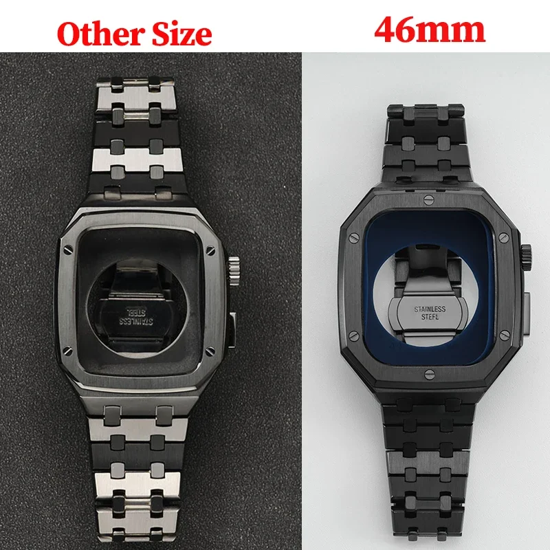 Premium Business Metal Mod Kit With Strap & Bezel For Apple Watch Series 11‑1 SE 46‑40MM Men Watch Accessory