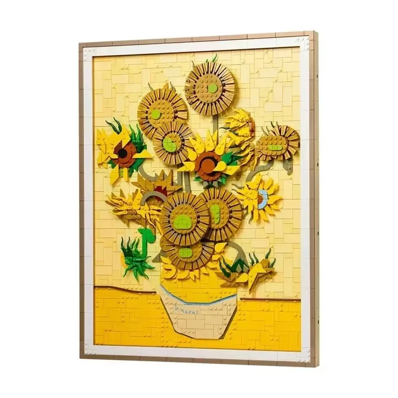 

2615pcs Moc 31215 Vincent van Gogh Sunflowers 3D Art Mural Building Blocks Sets Diy Creative Decorate Bricks Toys Kids Gift