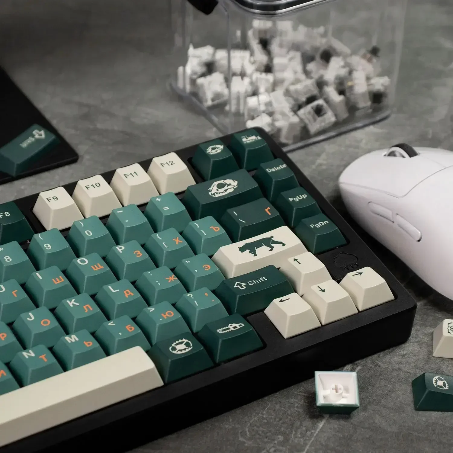 Silent Forest Keycaps Conjunto completo de sublimação PBT Altura original de fábrica