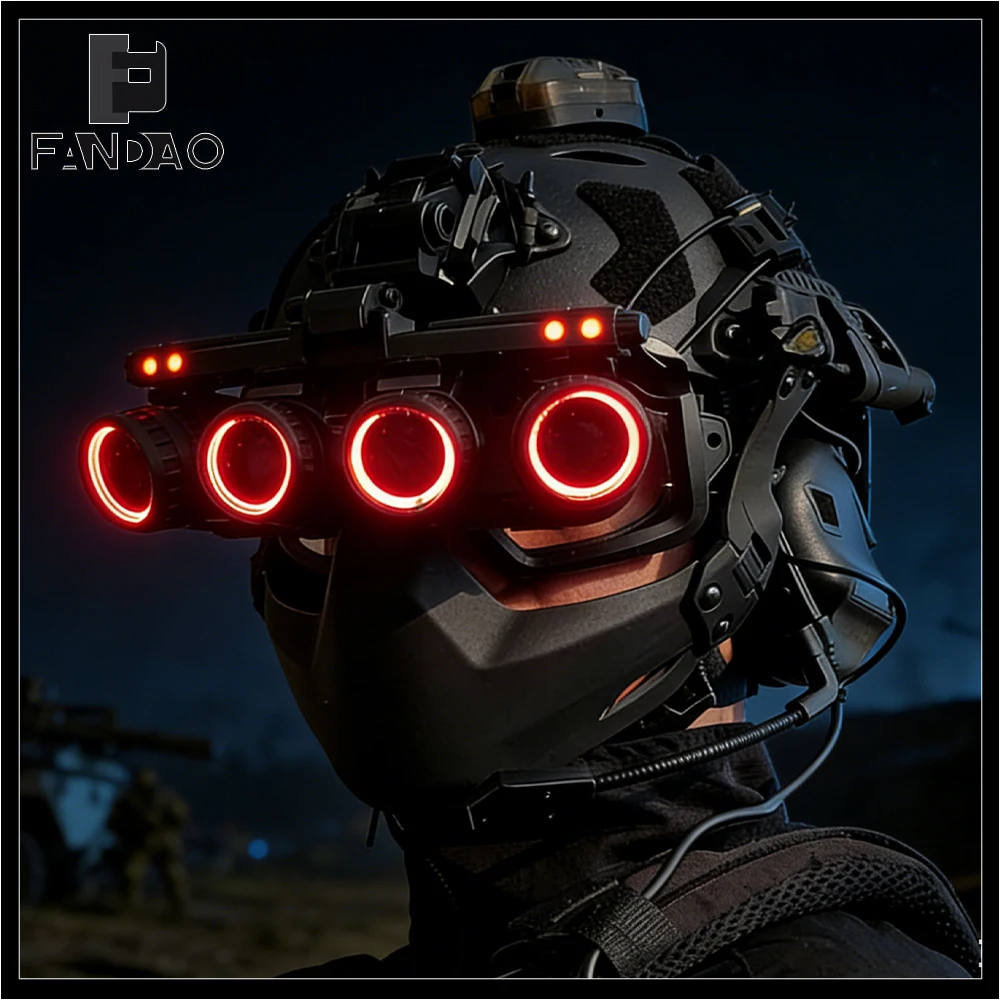 Tactical FAST Helmet Set Includes NVG Dummy Model Airsoft Headset Paintball Mask Signal Light for CS Outdoor Cosplay Activities