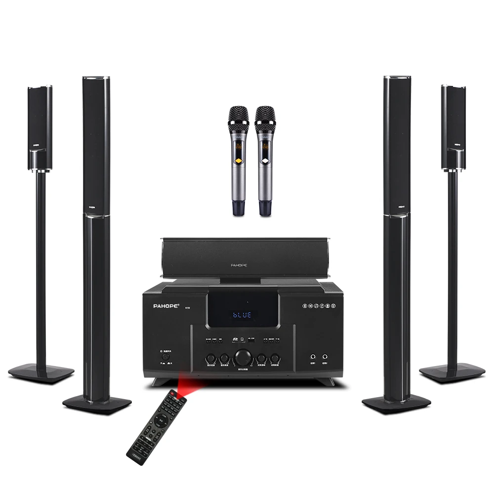 

K10 5.1 Surround Home Theater System With Karaoke USB Wireless Microphone Amplifier Speaker Bt Home Theatre System