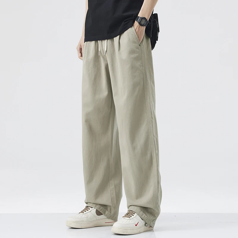 

2026 весна-лето новые мужские лиоцелловые свободные широкие брюки повседневные удобные легкие крутые брюки