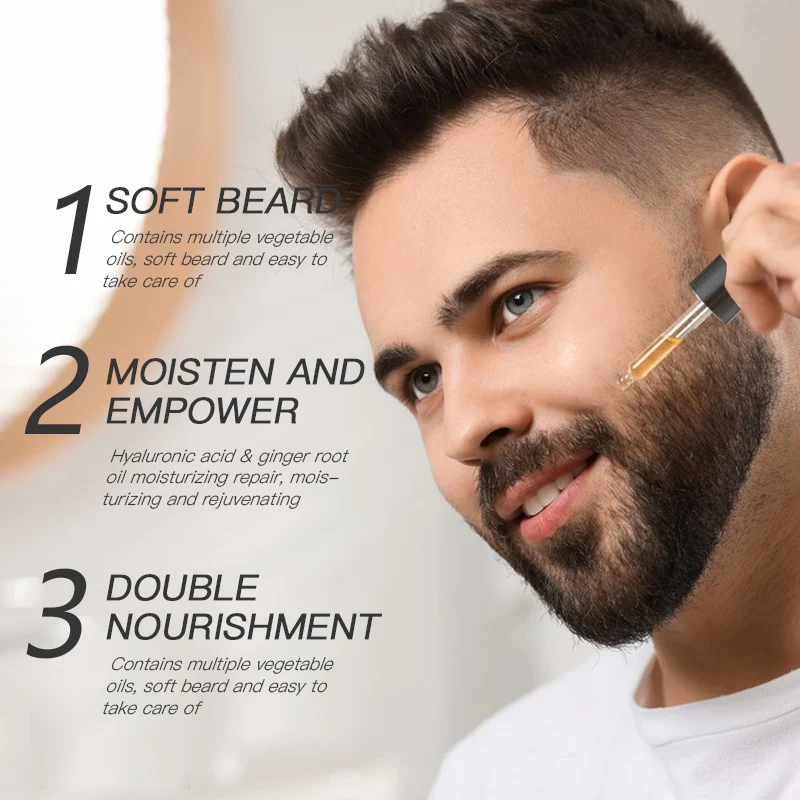 APPTI aceite orgánico Natural para el crecimiento de la barba para hombres, cuidado de la barba, crecimiento rápido, brillo, suaviza la barba, fortalece los pechos, nutritivo y suave