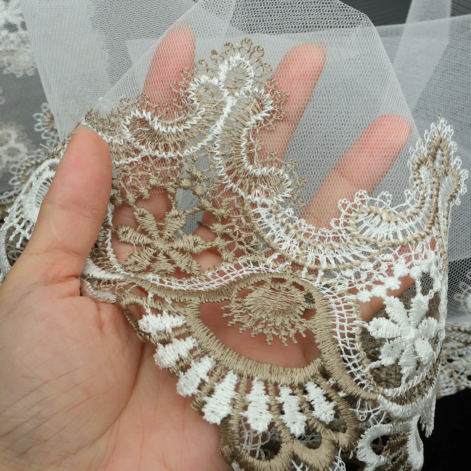 Lace Lampshade Cover Flower Pattern Fine Texture Reliable Lampshade Protector Dust Insect Resistant Home Light Shade Decor