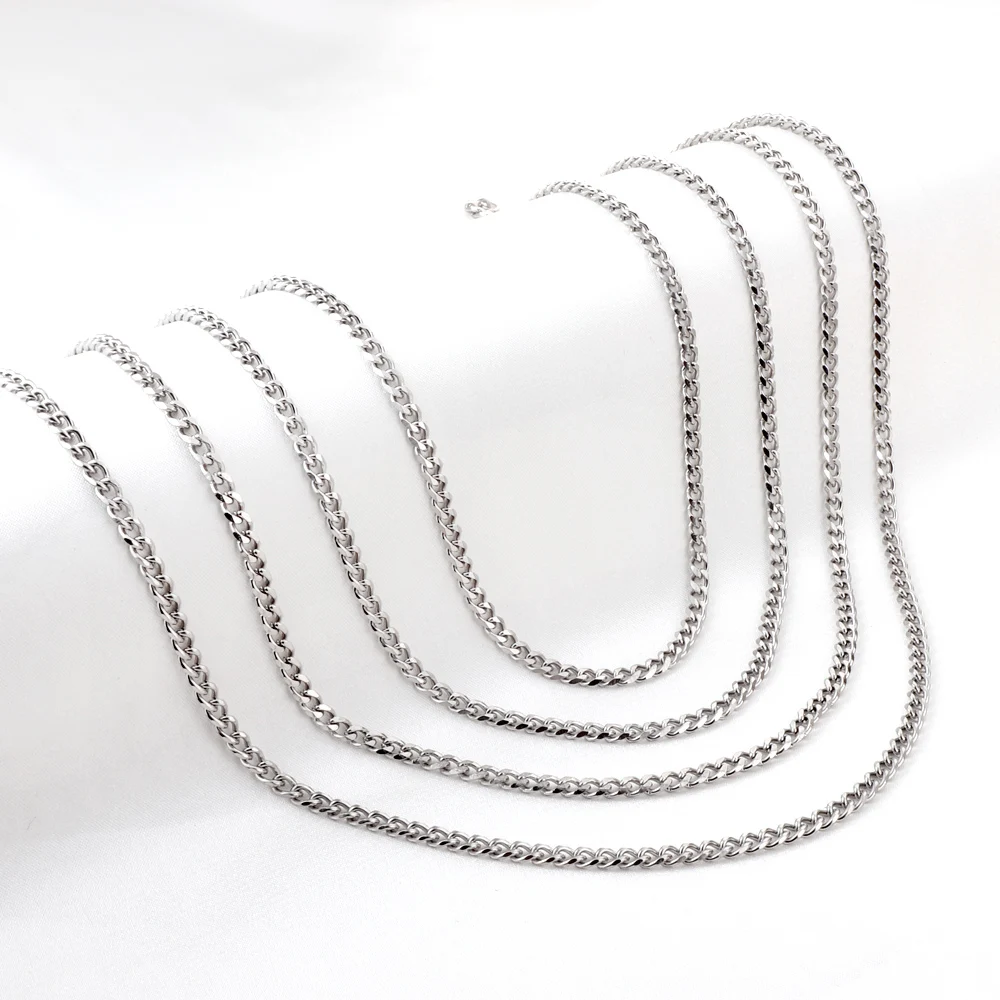 ASONSTEEL 1 Pieces Hip Hop Rope Cuban Link Chain Necklace Stainless Steel Width 3.5mm Gold Color Punk Fashion Jewelry Accessory