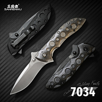 SANRENMU 7034 Outdoor Folding Knife 8cr13mov Blade Camping Cutting Fruit Hunting Wilderness Survival Rescue Edc Tools Knives