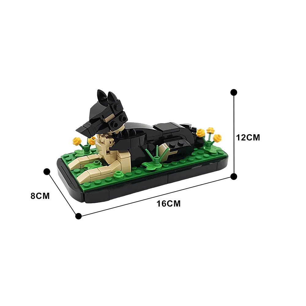 Gobricks MOC Sasha German Shepherd Model Building Blocks Pet Dog Animal Stitch Bricks Toy Creativity Educational Childrens Gifts