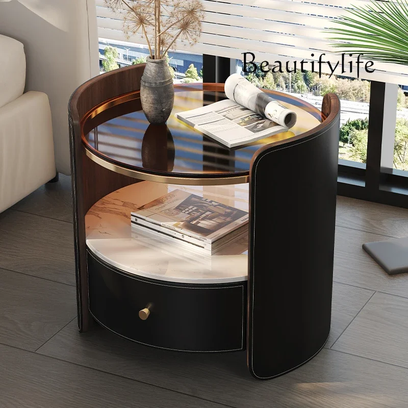 R منضدة الشمال الفاخرة أدراج التخزين الجمالية طاولة السرير الإيطالية الحديثة بسيطة Mesita De Noche أثاث غرفة نوم