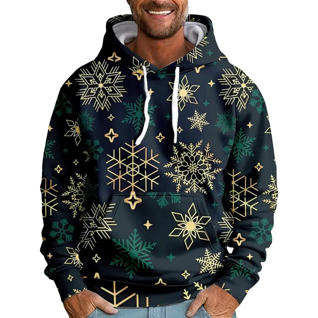 

Autumn Winter Christmas Element Men's Hoodies 3D Printing Men Women Long Sleeve Sweatshirt Tops New Harajuku Y2k Men Clothing