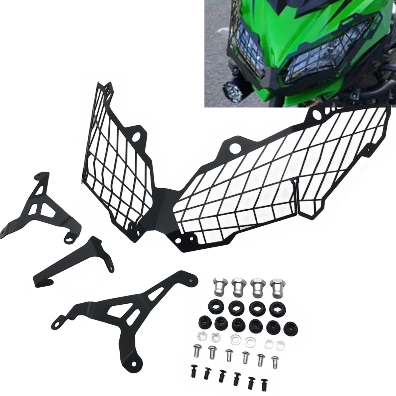 Motorcycle Headlight Guard Grille Cover Headlamp Front Head Light Lamp Protector Mesh Frame For Kawasaki Versys 650 2015-2020