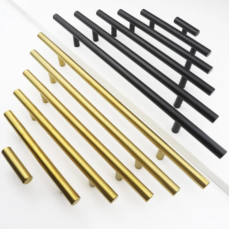 30pcs Modern Minimalist Stainless Steel Cabinet Handle T Bar Furniture Handles Kitchen Bedroom Cupboard Drawer Pulls with Screws