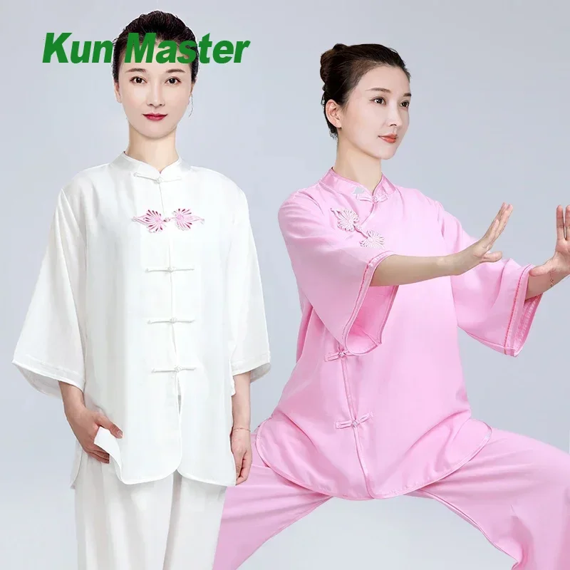Summer Kung Fu Dress Martial Art Uniform Tai Chi Clothes Wushu Clothing Women Short Sleeve Multicolor Kun Master 2025 New Style