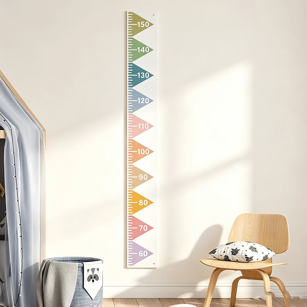 Triangle Arrow Height Chart Wall Sticker Removable Growth Ruler Self Adhesive Geometric Wall Decal Home Bedroom Interior Decor