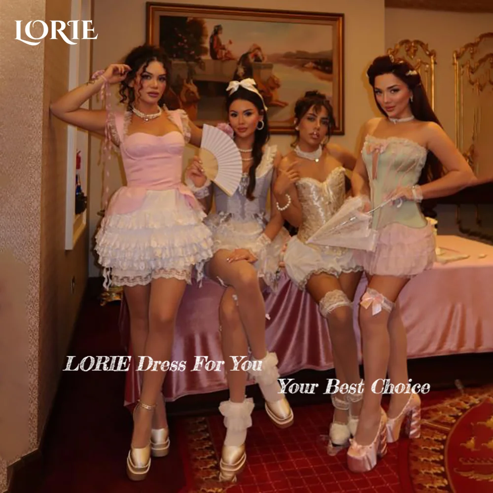 Sukienka wieczorowa LORIE Mini, sukienka na imprezę w stylu saudyjskim, sukienka na studniówkę, błyszcząca sukienka w kształcie litery A, zdobiona kamieniami, lśniąca sukienka księżniczki na studniówkę, sukienka koktajlowa, możliwość personalizacji