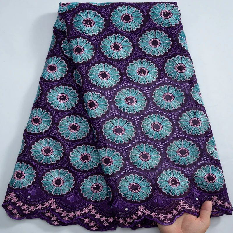 

Latest Nigerian Cotton Lace Material 2023 High Quality African Swiss Voile Lace Fabric For Sewing Women Party Dresses S3279