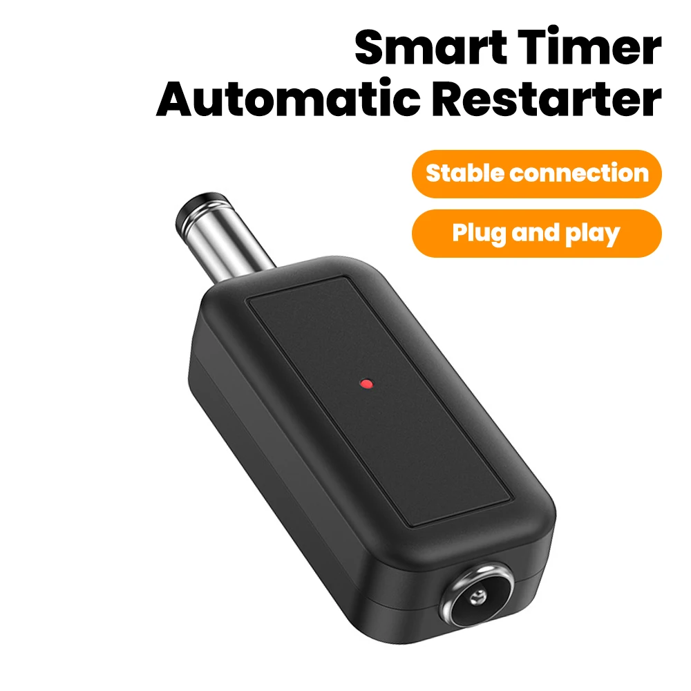 Roteador WiFi DC com Reinício Automático, Temporizador Inteligente, Ferramenta de Reinício Automático 24H, Linha de Controle de Reinício 5.5x2.1mm 5V-24V