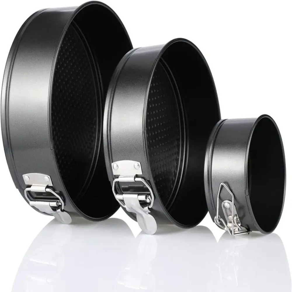 

3-Piece Round Cake Pan Set for Baking Assorted Cakes - Non-Stick Kitchen Bakeware