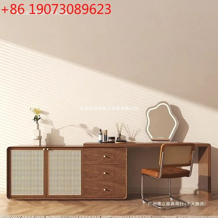 

Туалетный столик из цельного дерева из ротанга, компьютерный стол для хранения, выдвижной современный простой журнал, цветной стол