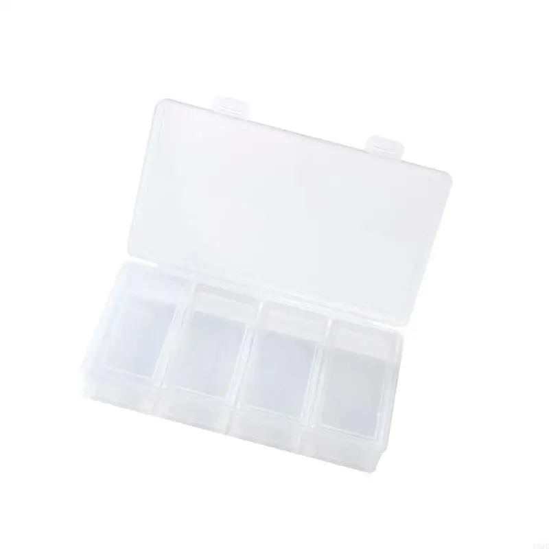 195C Portable Storage Container With 4 Independent Compartments Display Case For Beads Buttons And Small Items