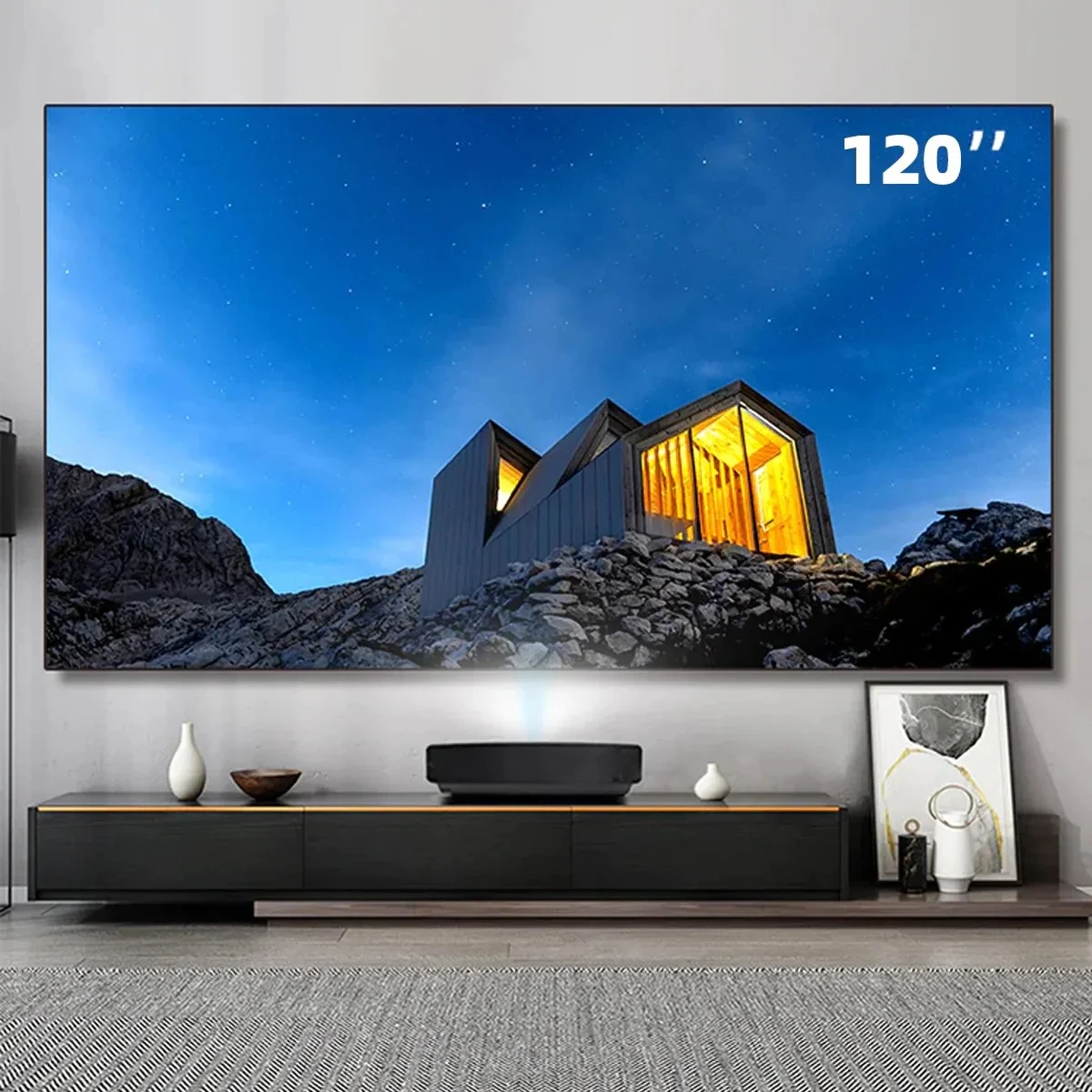 

120 Inch 16:9 Fresnel ALR Fixed Frame Projector Screen For Ultra Short Throw Projector 4K/8K