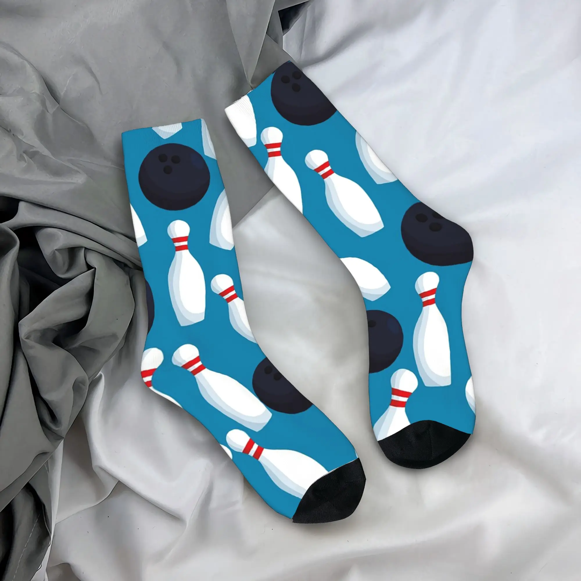

All Seasons Crew Stockings Cartoon Colour Bowling Pattern Socks Harajuku Hip Hop Long Socks Accessories for Men Women Gifts