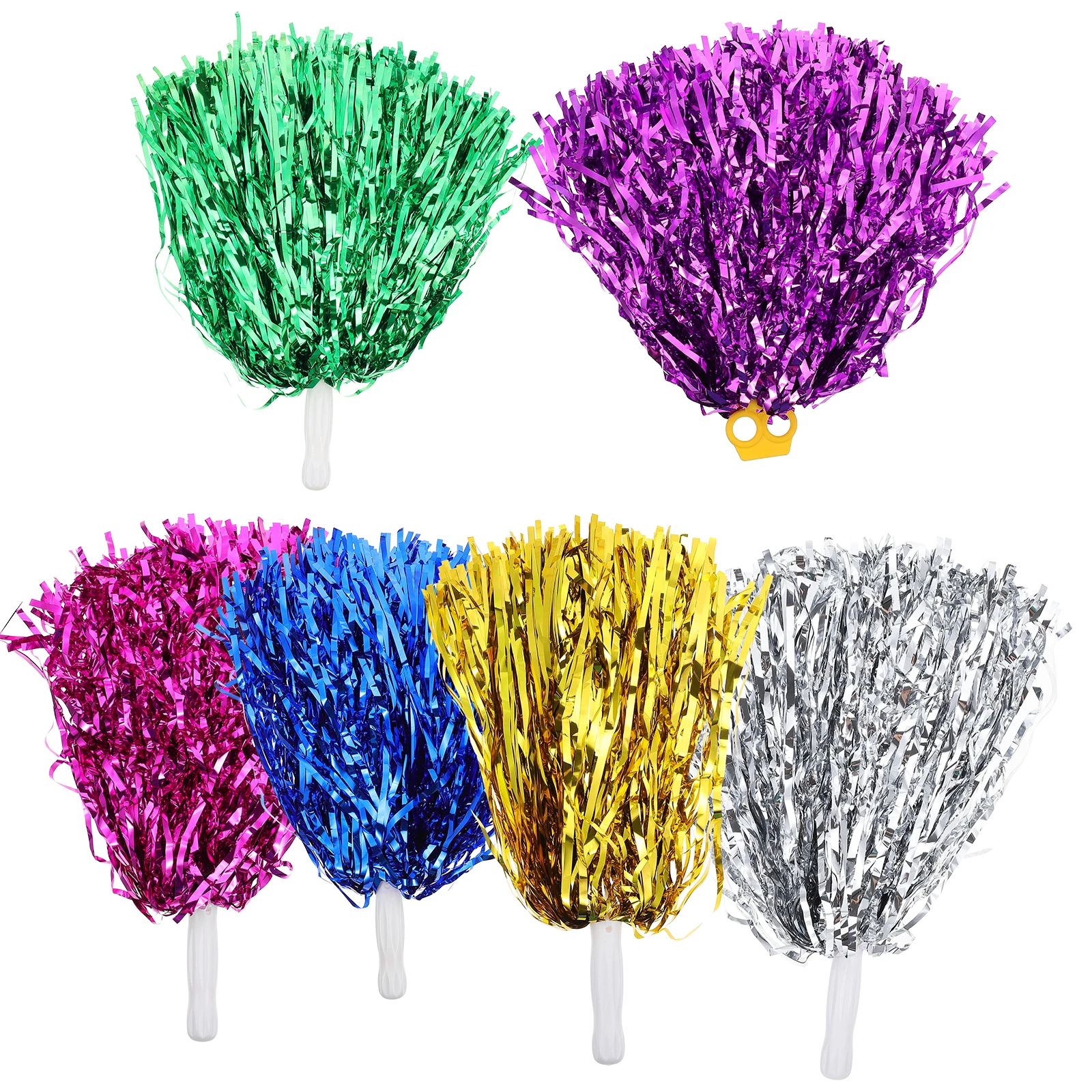 

6 Pcs Cheerleading Pom Poms Pink Craft Props Accessories Durable Practical Eye catching Colors Beautiful Design Sports Events