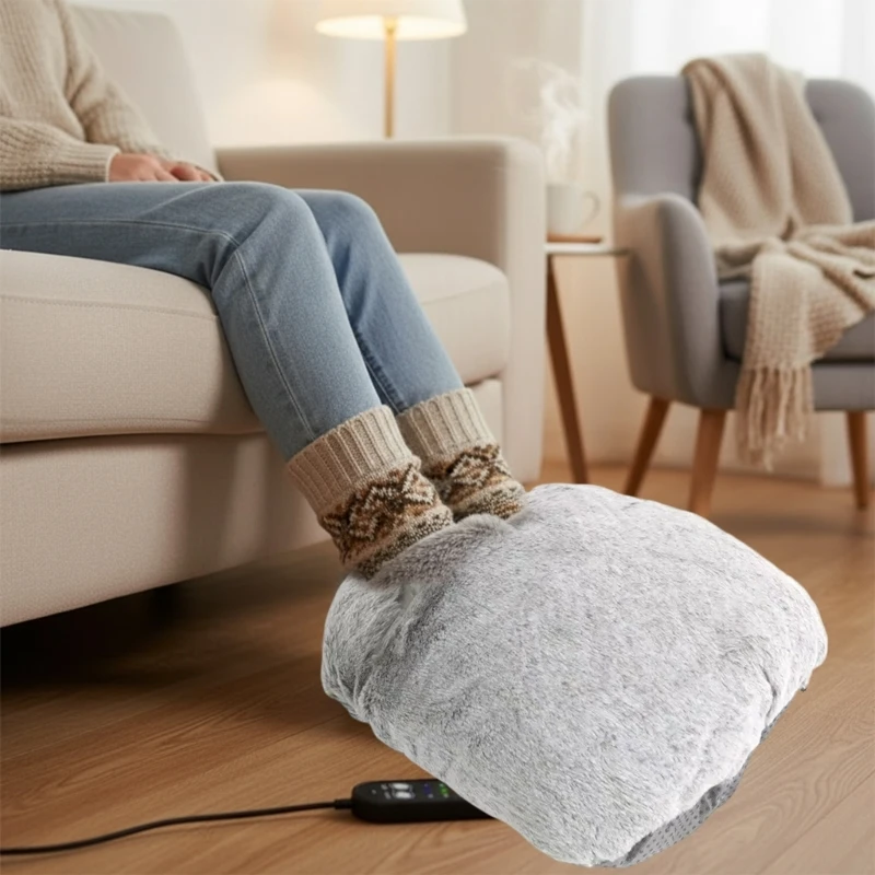 Plush Foot Warmers USB Powered Heating Safe 5 Temperature Control Portable Indoor Outdoor Use For Adults Seniors Kids 15UB
