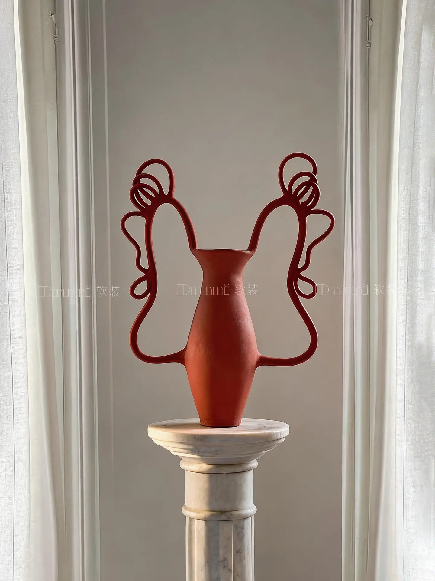Butterfly love flower device living room dining table art vase model room exhibition hall creative ornament