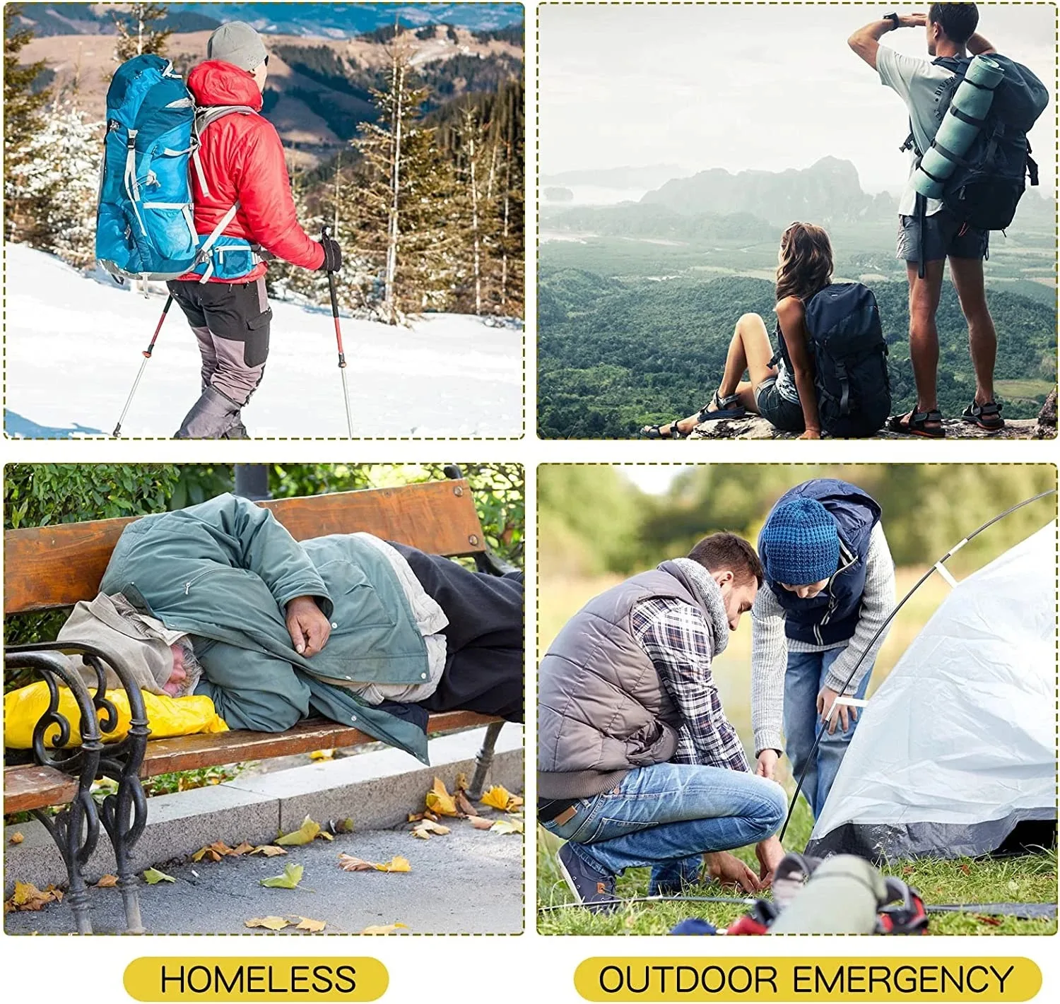 10pcs Emergency Survival Blanket Portable Aluminum Foil Insulation Film for Outdoor Hiking Camping Essential Safety Gear