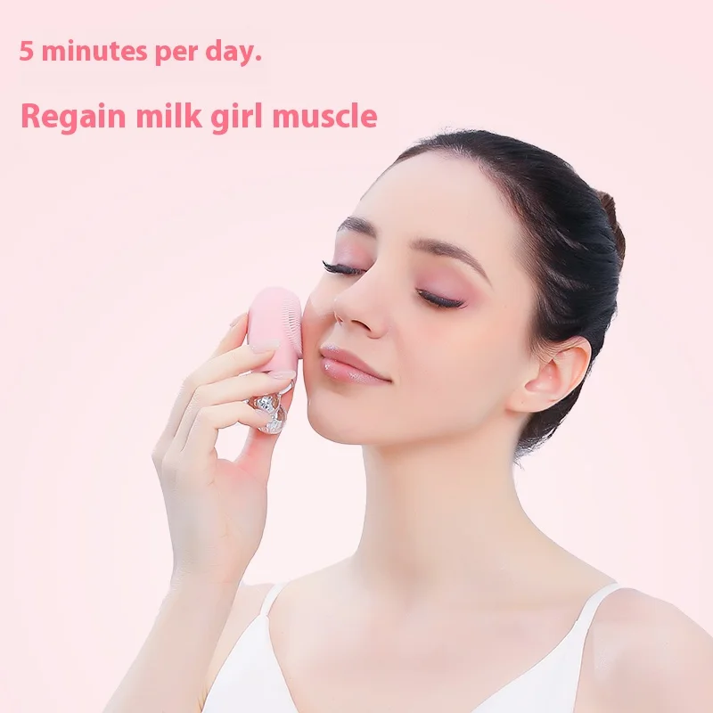 Electric Facial Cleanser Women's Facial Lifting Plasticity Beauty Instrument Electric Massage Facial Silicone Facial Cleanser