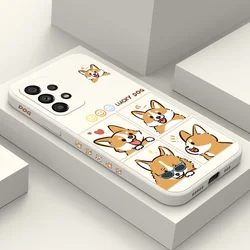 Silly Corgi Case For Samsung Galaxy A73 A53 A33 A23 A13 A03 A72 A52 A52S A32 A22 A12 A02 A02S A71 A51 A31 A21S 4G 5G Cover