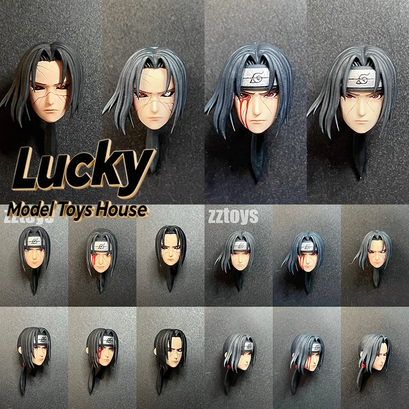 

1/12 Uchiha Itachi Man Soldier Fly/Straight Hair Painted Head Sculpt Toys Accessory For 6inch Bandai Narutop99 Shf Figure Body