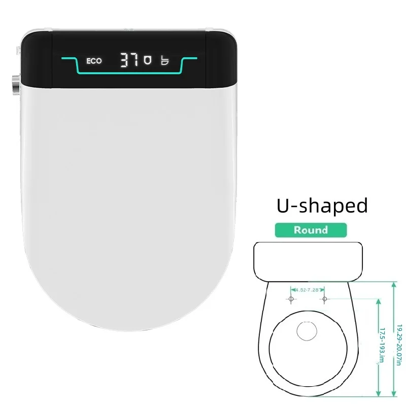 Elektrische bidet-toiletbril, automatisch openende en sluitende deksel, verwarmde zitting, achterkant, vrouwelijke wasbeurt, warm water, luchtdroger, zelfreinigend