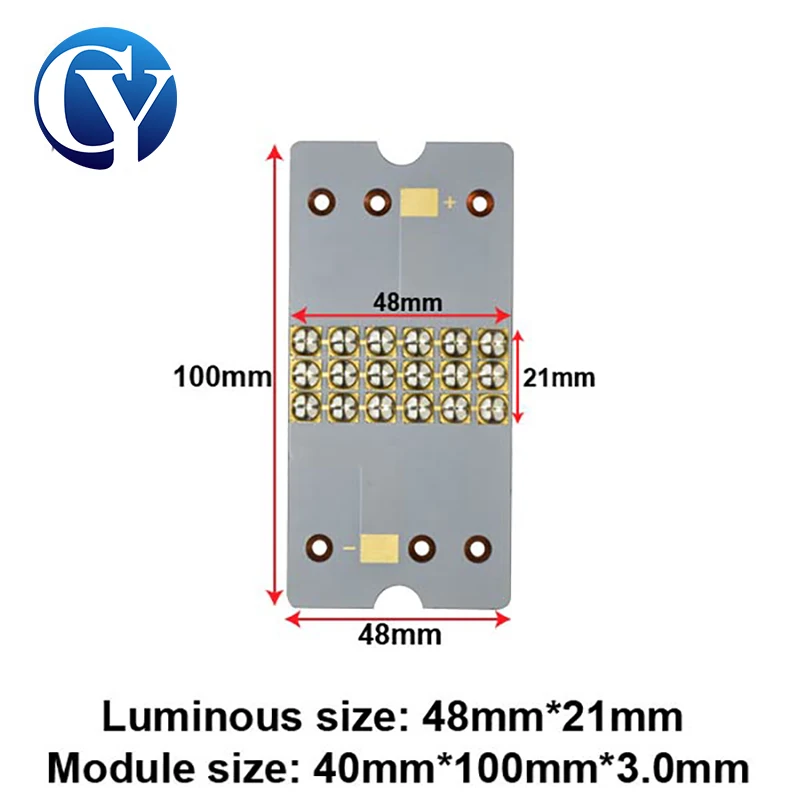 180W UV LED Module 6565 6868 365nm 385nm Ultra Violet  UV LED Lamp UV LED Curing  Light For 3D Label Printer Glue DIY